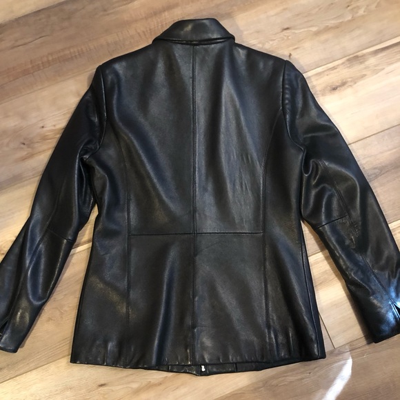 VINTAGE Lord& Taylor Buttery Leather Jacket Zip Front with 2 Slit Pockets size 6 - Picture 13 of 15